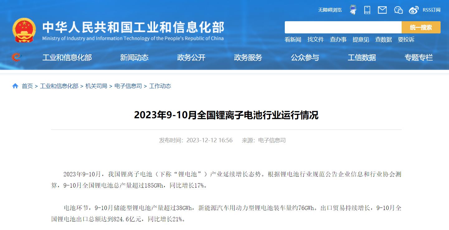 2023年9-10月全国锂离子电池行业运行情况(图1) 2023年9-10月全国锂离子电池行业运行情况(图1)